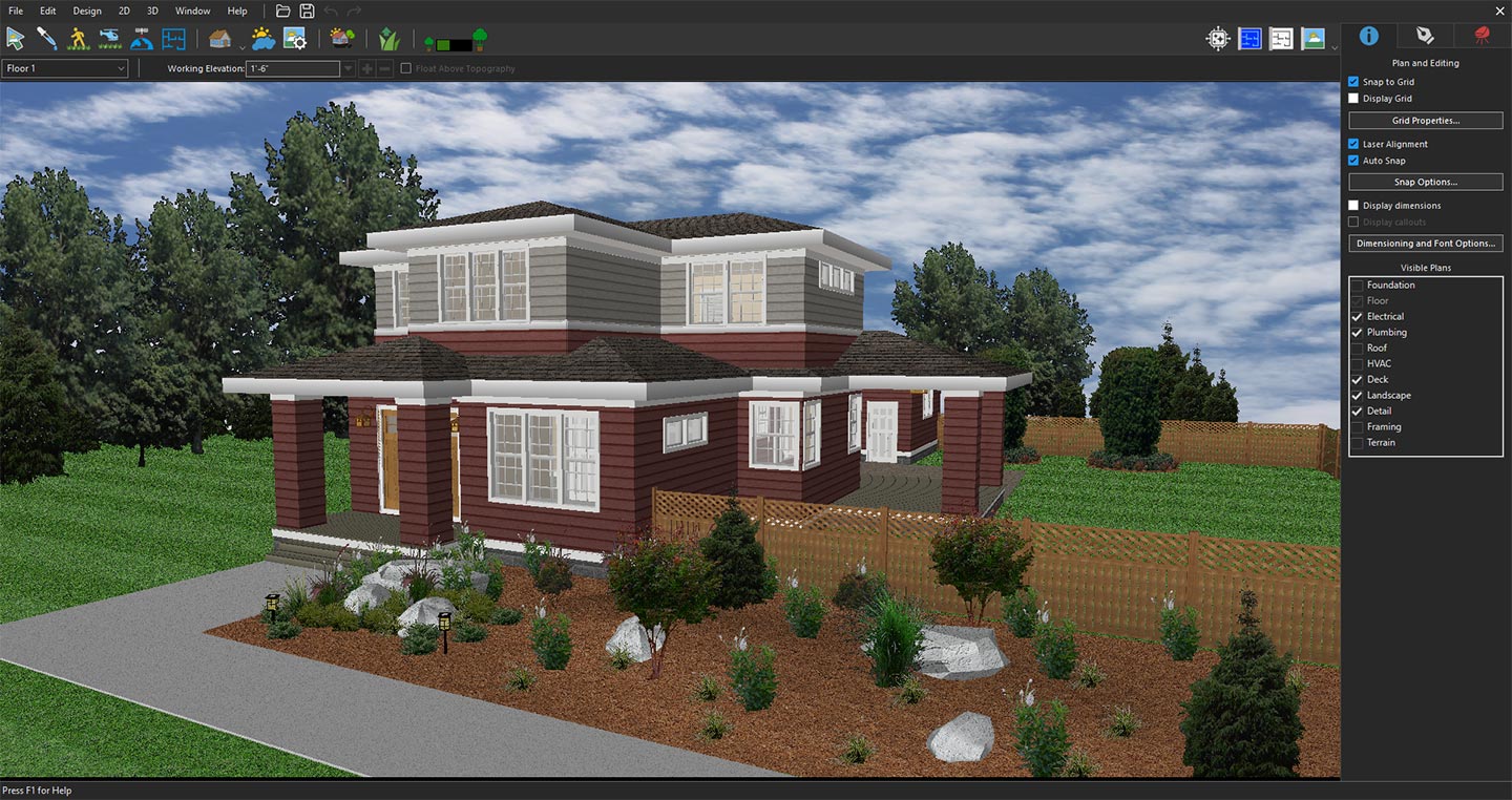 3D view prepared for reference rendering
