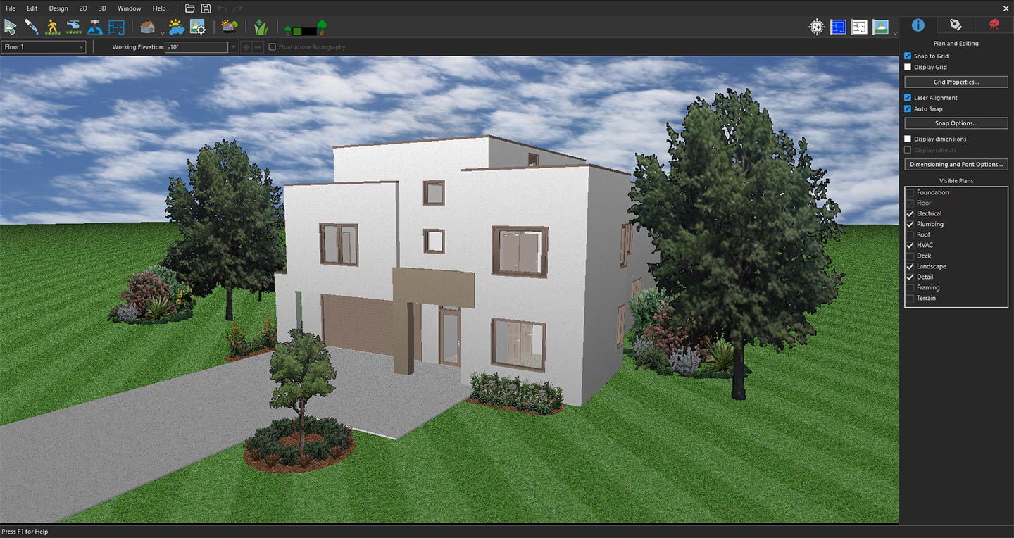 3D View focused on the house exterior