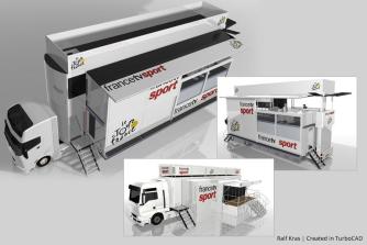 France TV Sport Truck Conceptual Design 3D CAD Model