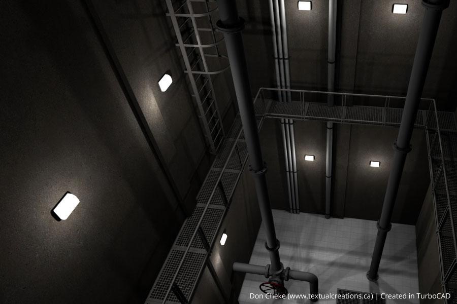 Shaft with Walk 3D CAD Drawing & Rendering