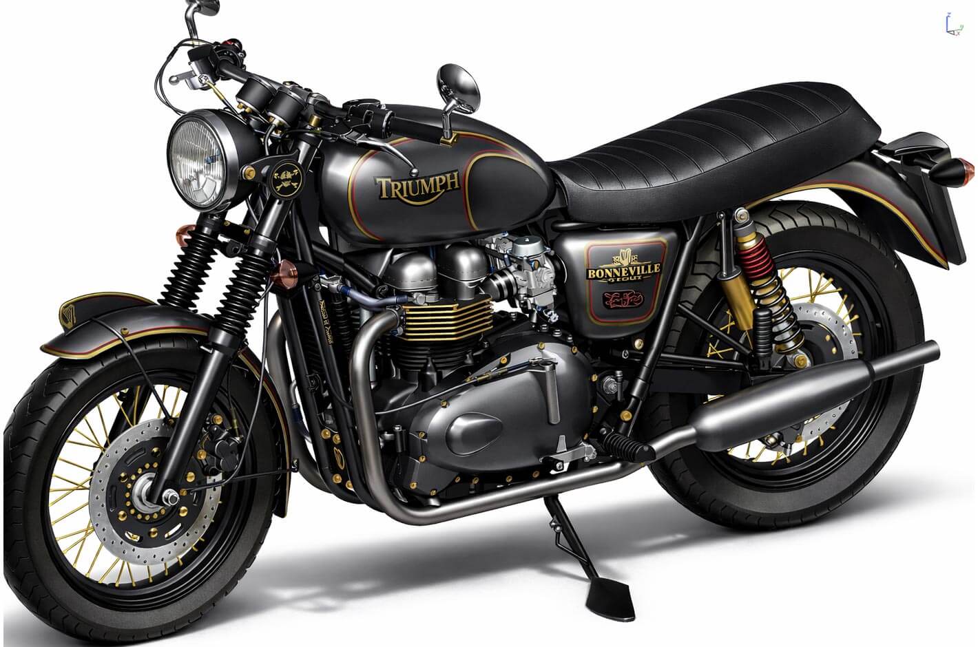 A motorcycle modelled and rendered in TurboCAD