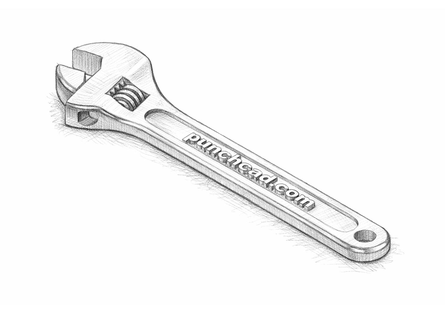 Wrench model rendered by Copilot: Pencil Sketch