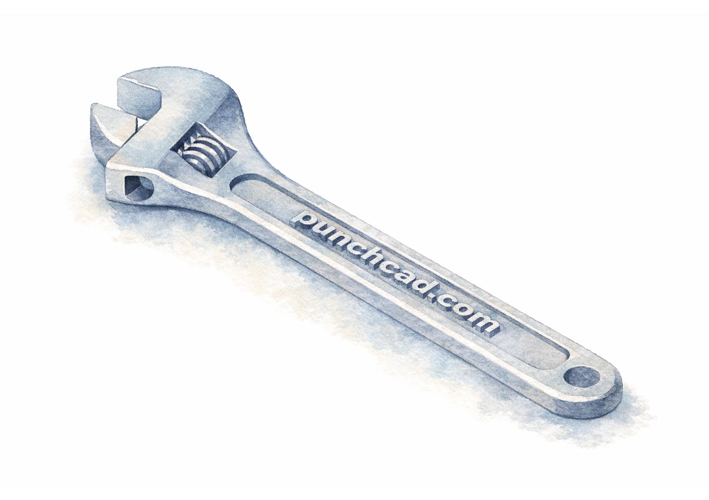 Wrench model rendered by Copilot: Water Color
