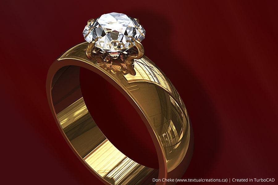 Gold diamond ring