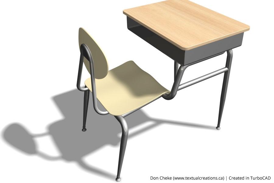 Wood metal desk chair concept design
