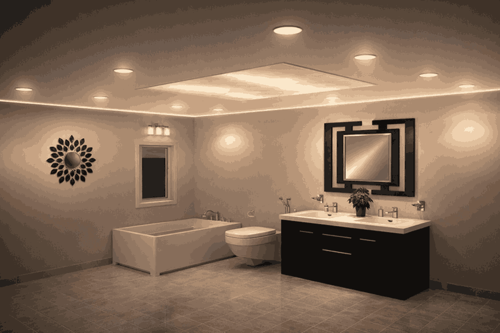 Bathroom Design Transformation, rendered by Copilot